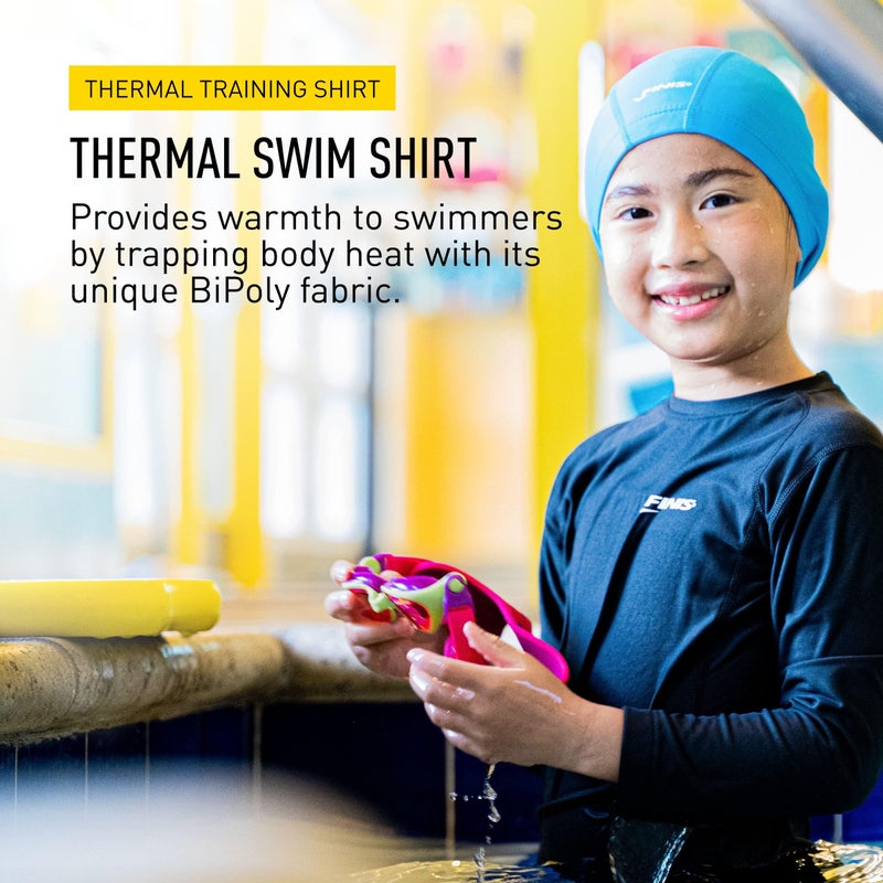 FINIS Thermal Swim Shirt - Heat-Retaining BiPoly Fabric - UPF 50 & Up UV Protection - Chlorine Resistant - Youth M - Image 2