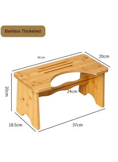 A.M Bamboo Toilet Stool,  stool Foldable,7 8 9 Inches Adjustable Heights Potty Stool For Adults kids, Portable Foot Stool For Bathroom RV, Sturdy Squat Stool Potty 500 lbs Capability, Non-Slip  - Image 1