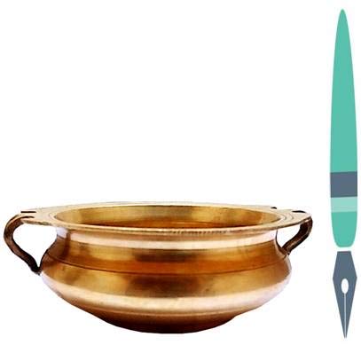 Purpledip Brass Urli (Uruli, Varpu): Vintage Design Small Water Bowl for Candles or Flowers, Gold, 6 Inches (11759) - Image 5