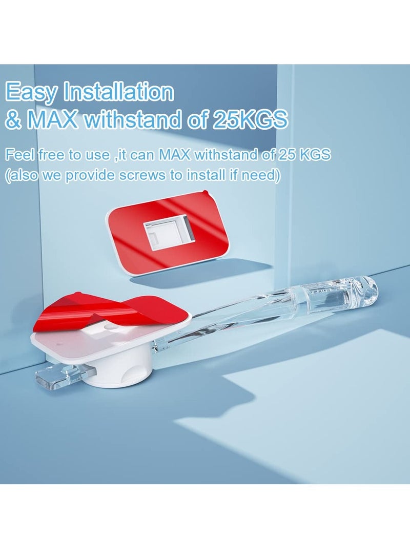 KASTWAVE حماية باب ضد عض الأصابع للأطفال، قفل ومثبت باب للقطط، مقبض باب قابل للتعديل للحيوانات الأليفة، قفل باب رائع للكلاب، لا حاجة لبوابات الحيوانات الأليفة أو باب داخلي للقطط (شفاف)  - Image 4