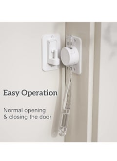 KASTWAVE حماية باب ضد عض الأصابع للأطفال، قفل ومثبت باب للقطط، مقبض باب قابل للتعديل للحيوانات الأليفة، قفل باب رائع للكلاب، لا حاجة لبوابات الحيوانات الأليفة أو باب داخلي للقطط (شفاف)  - Image 5