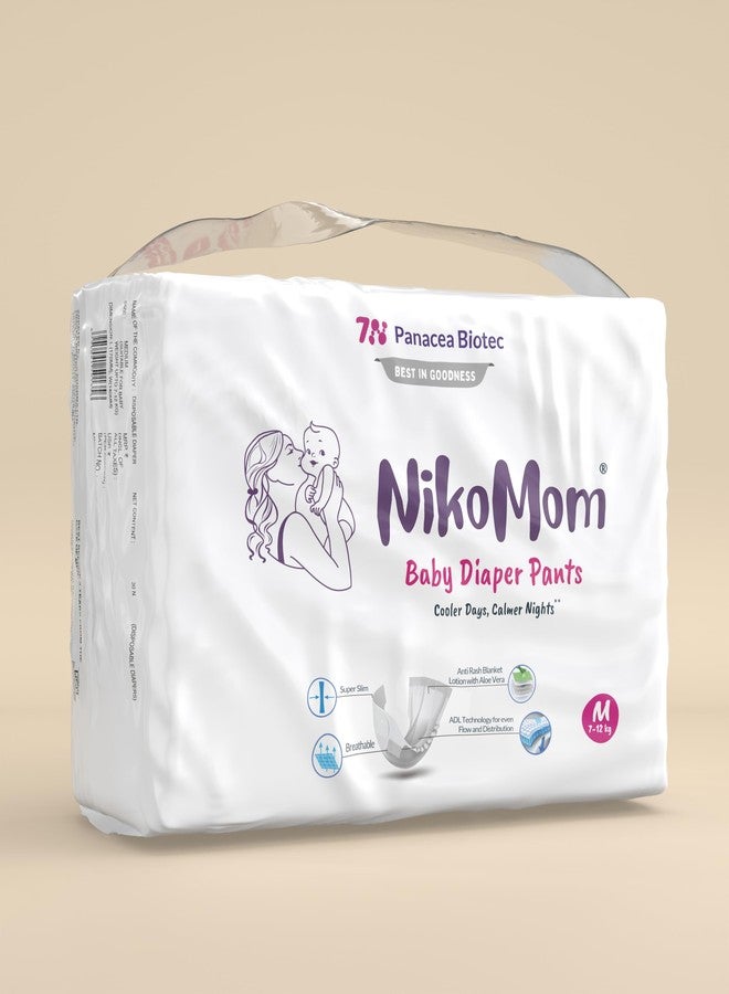 NikoMom Diaper Pants Medium Up to 435ml storage capacity for Babies Weighing 7-12 Kg | Pack of 30 Diapers Easy to Wear and Remove | Ultra Soft & Dry, Breathable All-Night Protection | Super Saver Pack - Image 2
