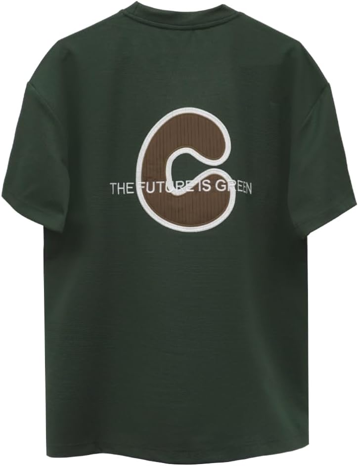 Cedro Men's Oversize Graphic Tee in Olive Green - Image 2