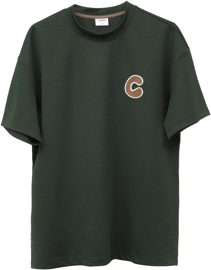 Cedro Men's Oversize Graphic Tee in Olive Green - Image 1