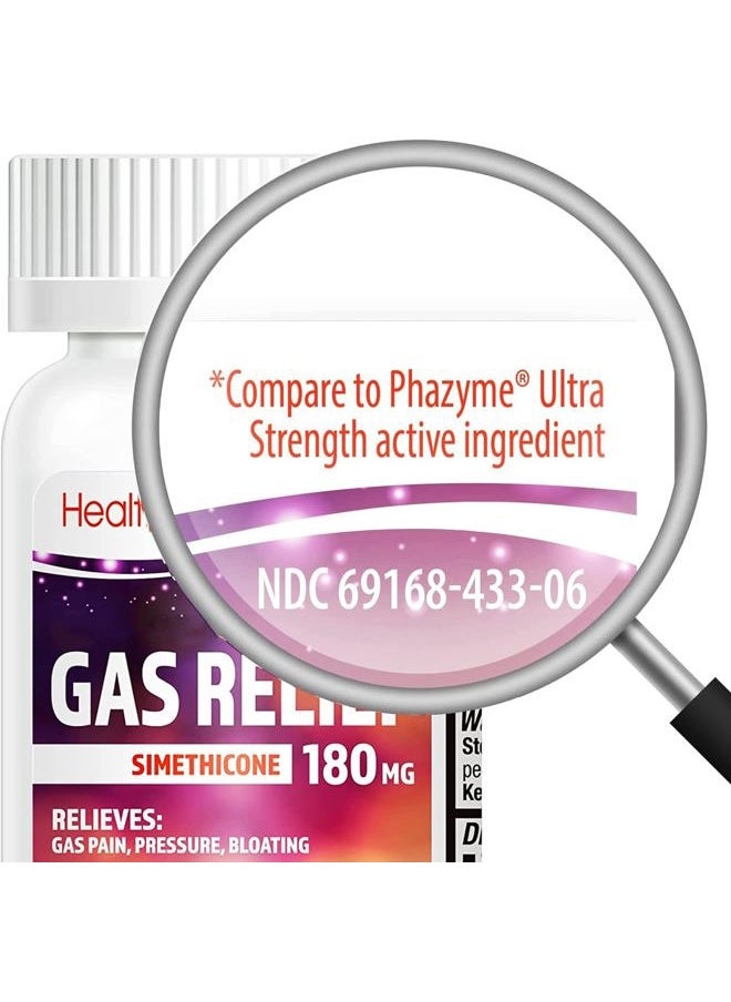 HealthA2Z ® Gas Relief Simethicone | 180 MG | Relieves from Stomach Discomfort and Gas | Anti Flatulence | Relieves Gas Fast (120 Count (Pack of 1))  - Image 2