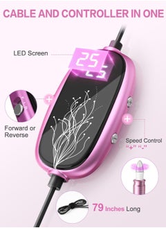 General Professional Manicure Pedicure Kit, Electric Nail Drill Set with LED Display, 25000RPM, 11-Piece Attachments Plus 20 Sanding Bands, Nail Grinder Tool for Women Men Baby Pets, with Dust Brush  - Image 2