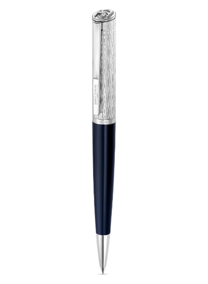 Saint Honore Paris Celebre Pen Brushed Textured Upper Body with Smooth Blue Enamel Lower Body