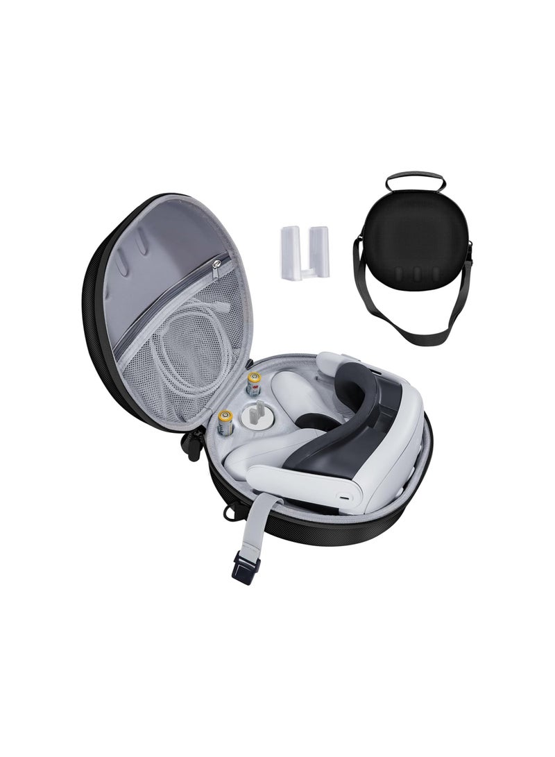 اكسيسن حقيبة حمل صلبة لسماعات الرأس كويست 3، حقيبة حمل صلبة لسماعات الرأس للواقع الافتراضي لملحقات كويست 3، مناسبة للسفر والتخزين المنزلي (أسود) - Image 1