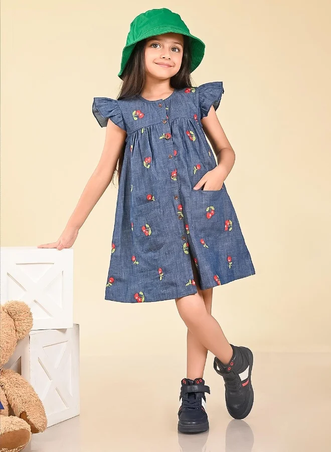 LILPICKS Cherry Denim Dress