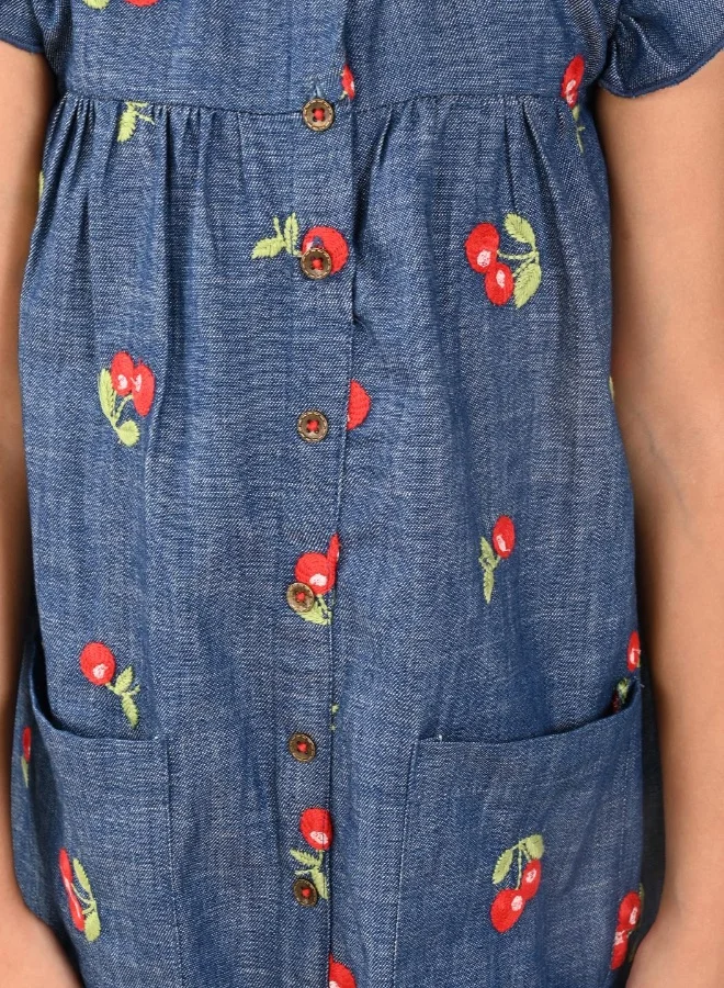LILPICKS Cherry Denim Dress