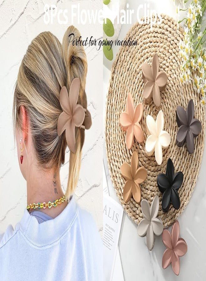 RR DESIGN Matte Flower Hair Claw Clips, 4-Piece Set, Strong Grip with Non-slip Coating, Suitable for All Hair Types, Black and Neutral Colours - Image 4