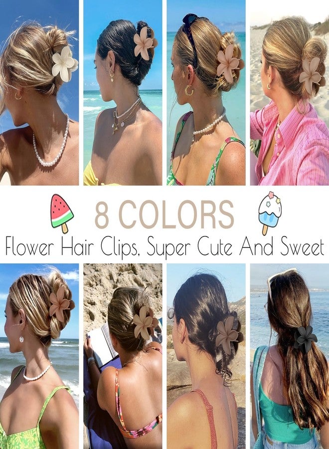 RR DESIGN Matte Flower Hair Claw Clips, 4-Piece Set, Strong Grip with Non-slip Coating, Suitable for All Hair Types, Black and Neutral Colours - Image 5