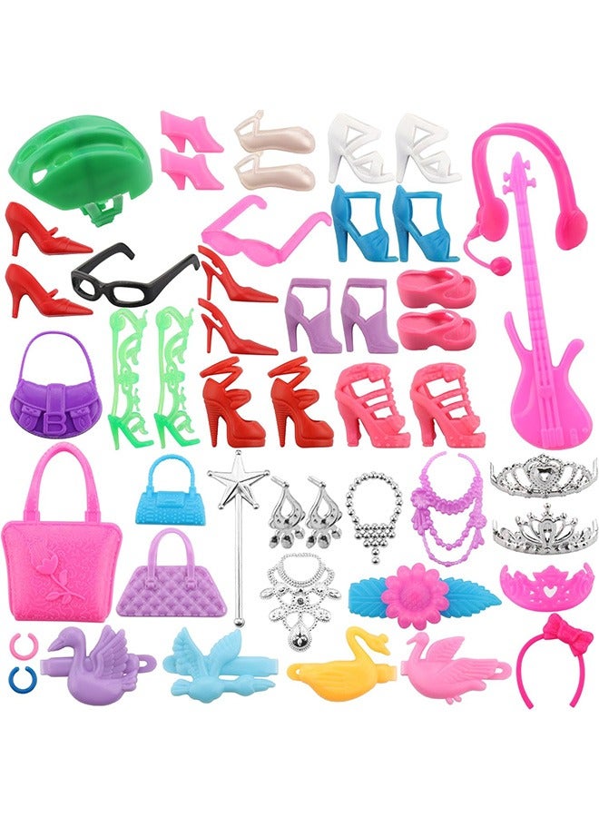 105 Pieces Doll Clothes and Accessories for 11.5 Inch Girl Doll Include 15 Sets Doll Outfits Fashion Doll Dresses Party Doll Gowns 90 Pieces Doll Accessories Random Style - Image 4