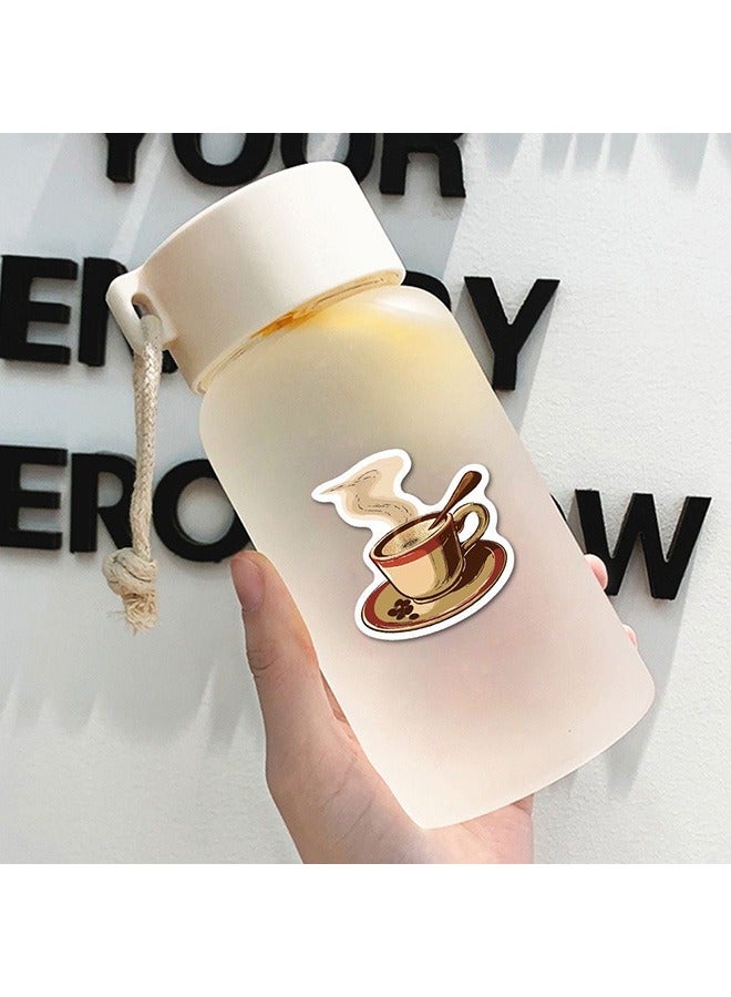 50-Piece Coffee and Coffee Beans Cartoon Stickers Vinyl Aesthetic Sticker Laptop Stickers for Skateboard Guitar Travel Case Graffiti Sticker Door Luggage Car Bike Bicycle for Kids Teens Girls Adults - Image 4