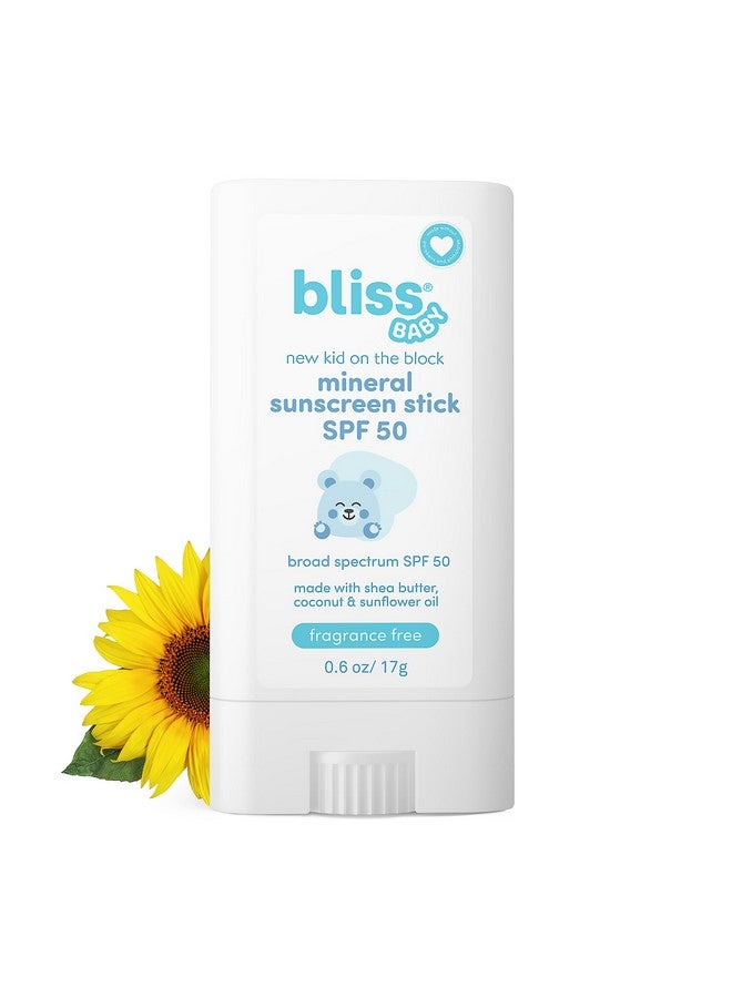 Bliss Baby Mineral Sunscreen Stick, Premium SPF 50, Natural Zinc Oxide, Fragrance-Free, Hypoallergenic & Dermatologist Tested, Water-Resistant, Vegan, Sensitive Skin - For Babies, Kids & Whole Family - Image 1