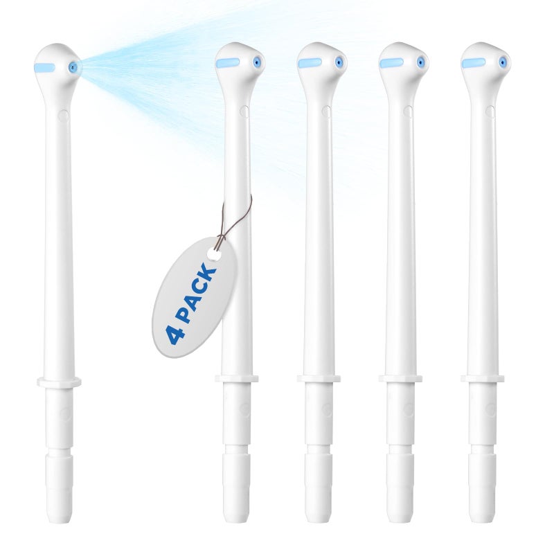 Oralphi Replacement Heads for Waterpik, Gentle Mist Tech for Sensitive Gums, Replacement Tips for Waterpik Water Flosser, 70Â° Wide Spray for Efficient Deep Cleaning(4 Mist Tips) - Image 1