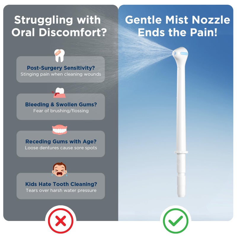 Oralphi Replacement Heads for Waterpik, Gentle Mist Tech for Sensitive Gums, Replacement Tips for Waterpik Water Flosser, 70Â° Wide Spray for Efficient Deep Cleaning(4 Mist Tips) - Image 3