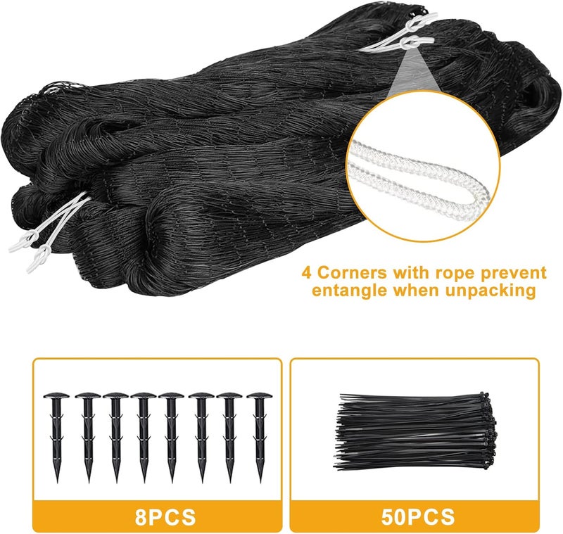 BSTPCOO Bird Netting 50'x50' with 1" Square Mesh Bird Net Garden Nettings for Chicken Coop Roof, Poultry Netting Heavy Duty Nylon Net Aviary Nettings Deer Fence Hawk nets for Chicken Run - Image 2