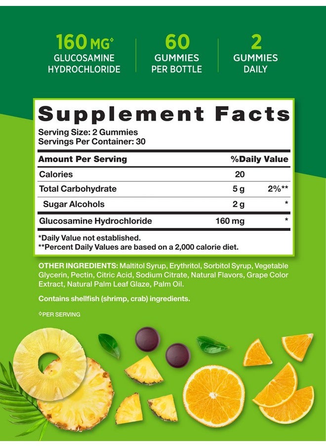 Nature's Truth - Glucosamine Gummies 60 Count Sugar Free Orange Pineapple Flavor Nongmo & Gluten Free Supplement For Men And Women - Image 1