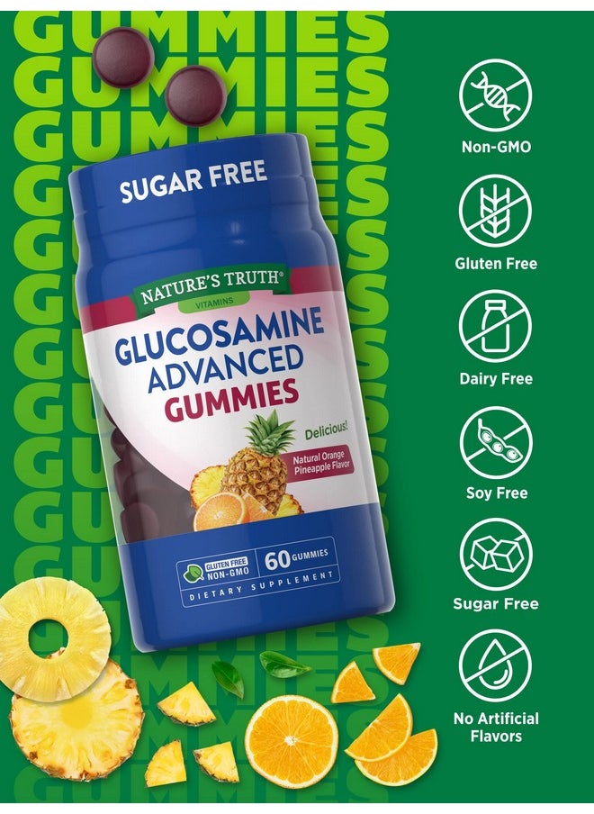 Nature's Truth - Glucosamine Gummies 60 Count Sugar Free Orange Pineapple Flavor Nongmo & Gluten Free Supplement For Men And Women - Image 1