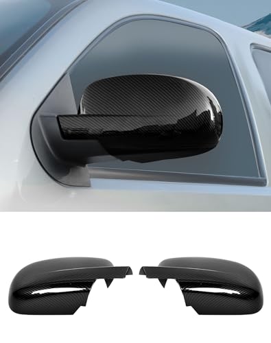 DSWSQ Rearview Mirror Fully Caps Covers Compatible with 2007-2014 Chevy Silverado GMC Sierra Avalanche Tahoe Suburban Yukon Escalade ESV Left Right Side View Mirror Cover Caps, Carbon Fiber - Image 1