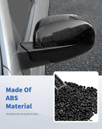 DSWSQ Rearview Mirror Fully Caps Covers Compatible with 2007-2014 Chevy Silverado GMC Sierra Avalanche Tahoe Suburban Yukon Escalade ESV Left Right Side View Mirror Cover Caps, Carbon Fiber - Image 2