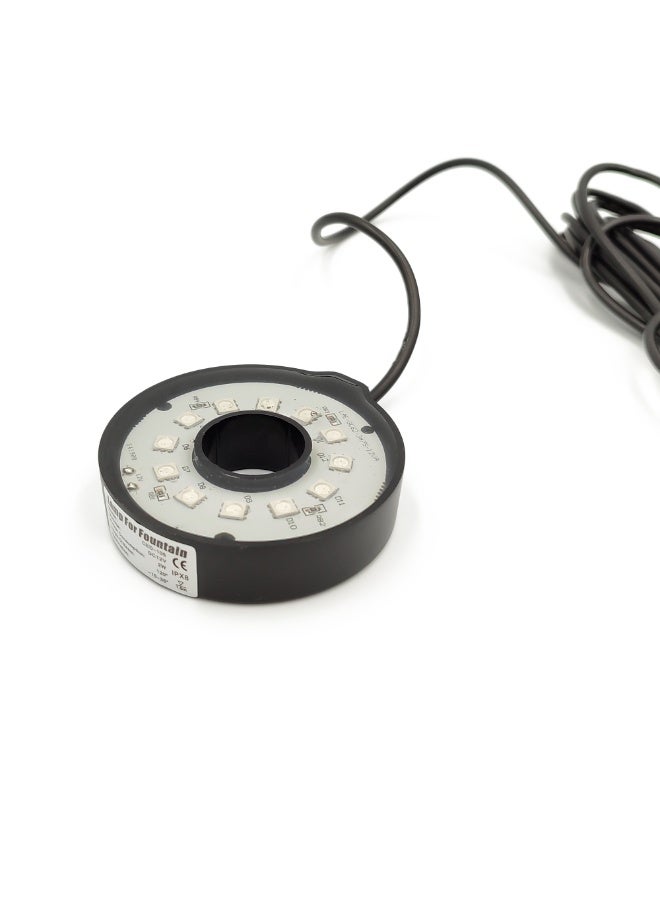 GRECH SunSun CED-105 2W LED Automatic Color Changing Pond Ring Fountain Light – IP68 Waterproof Submersible & Surface Mounted Decorative Fountain Lamp - Image 1