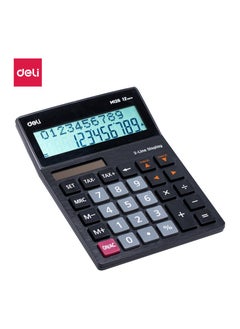 Deli Deli EM126 Desktop Calculator | 12 Digits | Solar & AAA Battery Powered | Tax Function & 2-Line Display | Green | Ideal for Business & Accounting Use (1PCS/Color Box)  - Image 1