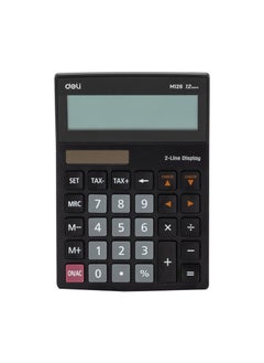 Deli Deli EM126 Desktop Calculator | 12 Digits | Solar & AAA Battery Powered | Tax Function & 2-Line Display | Green | Ideal for Business & Accounting Use (1PCS/Color Box)  - Image 2