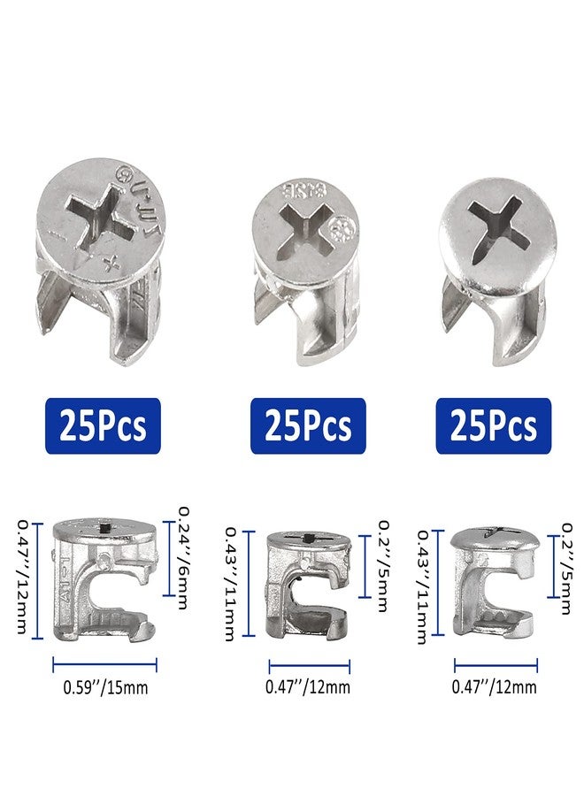 Luomorgo 75 Pcs Furniture Connecting Cam Fittings, Furniture Connecting Cam Lock Fittings Fastener Cabinet Connectors Hardware - Image 3