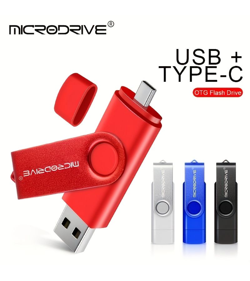 Microdrive Type C USB 2.0 High Speed Flash Drive 256MB 360 Degree Free Rotation Black Compatible With Various Devices - Image 2