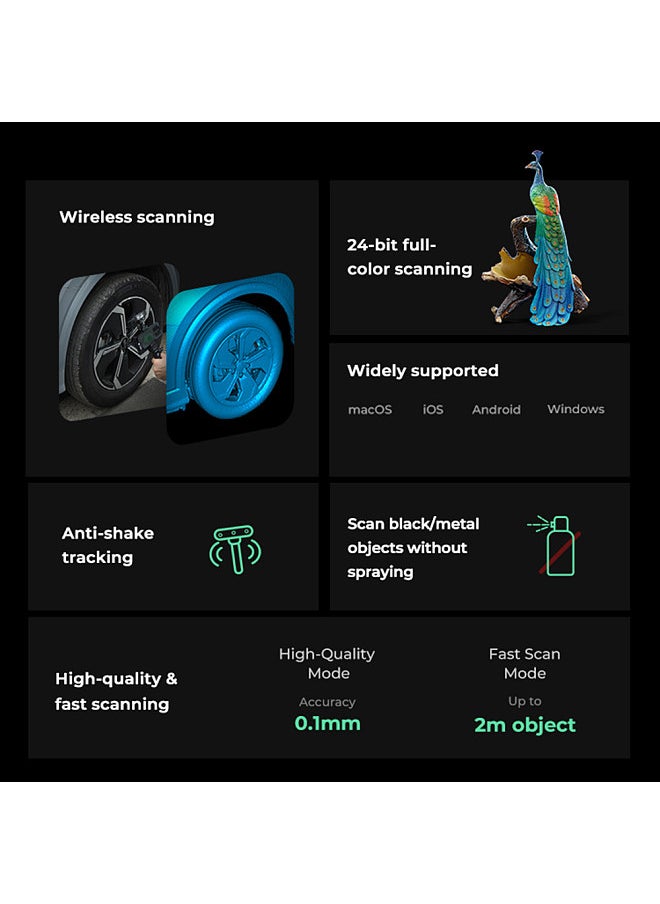 Generic - Creality CR-Scan Ferret Pro 3D Scanner Portable and Handheld 30fps Scaning Speed 0.1mm Accuracy ASIC Chipset Dual Mode Scanning with 30fps Scan Speed Dual Mode Scanning - Image 1