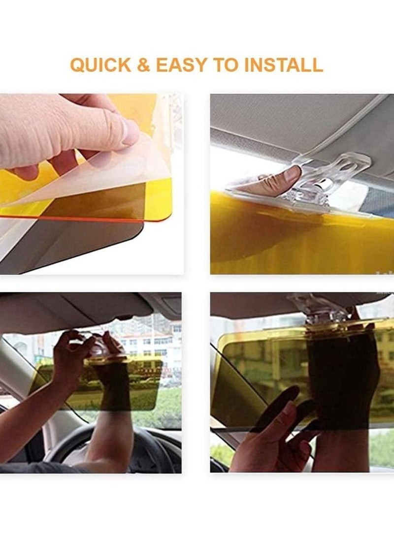 Y&D 2Pack Car Sun Visor Automobile Windshield for Day and Night Pack of Two Tinted Extender or truck Anti-glare Window Shade UV rays Blocker  - Image 5