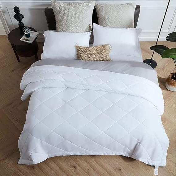 Blizz Mont Hotel Feel Ultra Soft AC Comforter/Quilt/Duvet for Single Bed | Fabric - White Strip 300 TC | Size: 60 inches x 90 inches - Image 2