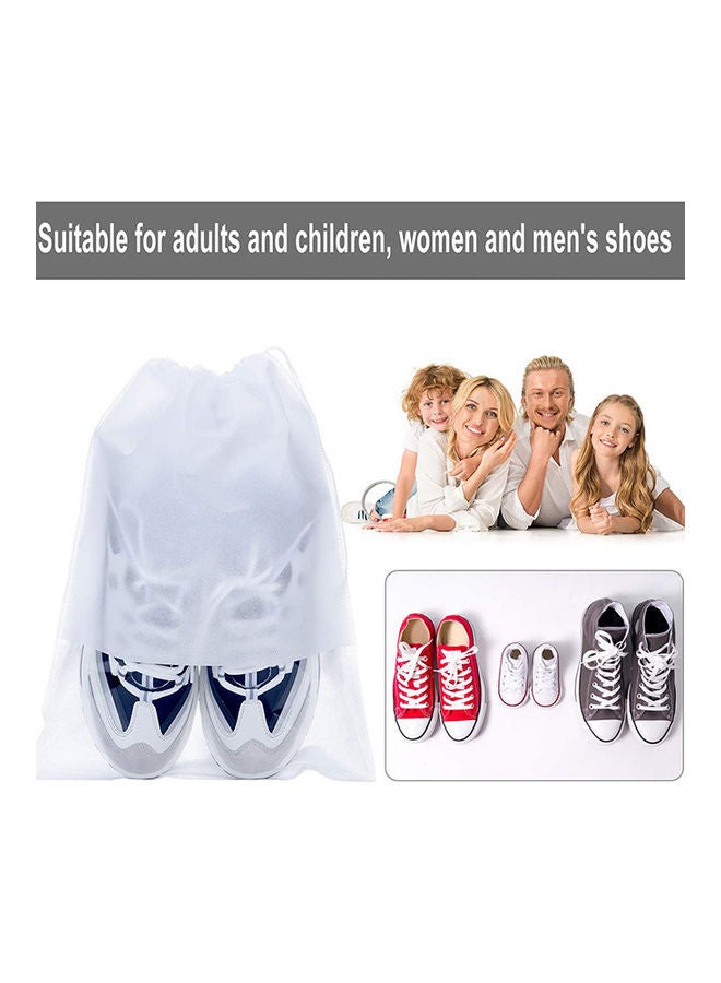 15-Piece Non-Woven Dust Proof Travel Shoe Bags White 32x44cm  - Image 4