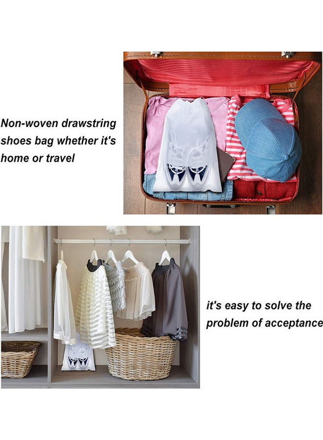 15-Piece Non-Woven Dust Proof Travel Shoe Bags White 32x44cm  - Image 5