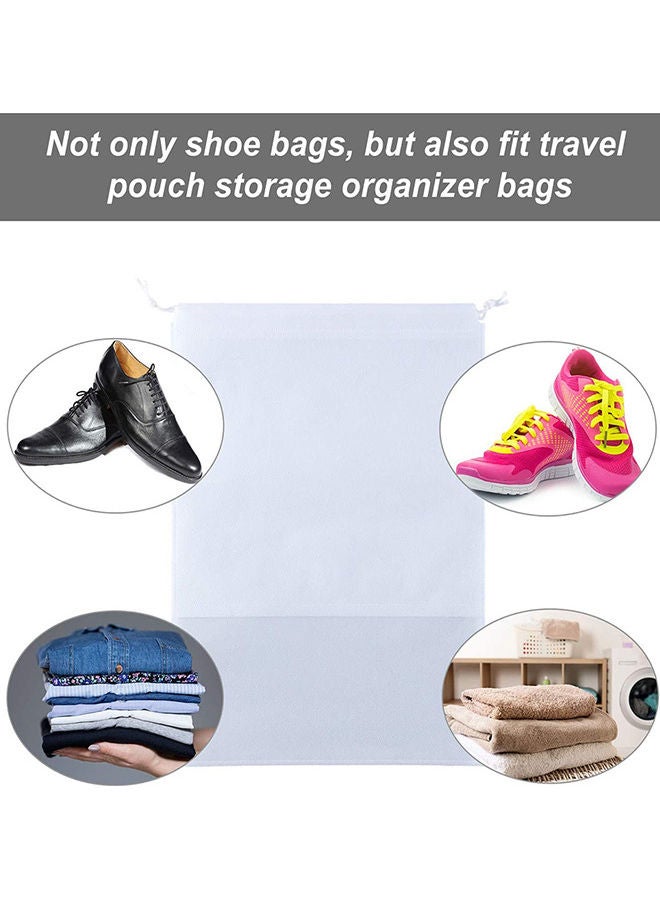 15-Piece Non-Woven Dust Proof Travel Shoe Bags White 32x44cm  - Image 3