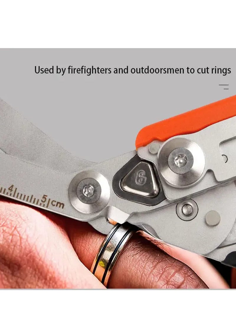 KASTWAVE Trauma Shears, Emergency Response Shears, Stainless Steel Foldable Scissors Pliers, 6 in 1 Foldable Emergency Response Scissors, Outdoor Camping Rescue Scissors Tools - Image 4