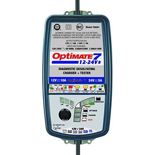 Tecmate OptiMATE 7 12V/24V, TM-261, 8-step 12V 10A / 24V 5A sealed battery saving charger & maintainer - Image 4