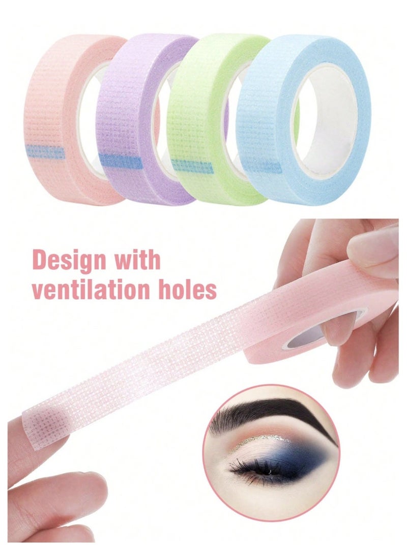 5 Pcs Eye Makeup Tape Strips with Cutter, Breathable Lash Isolation Tape for Eyelash Extension, Eyeliner & Eyeshadow Guide Stickers, Low-Irritation, Travel Beauty Tool Set - Image 2