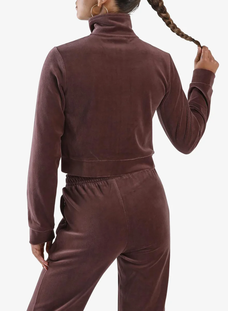 Reebok Elevated Athletic Cropped Velour Track Top