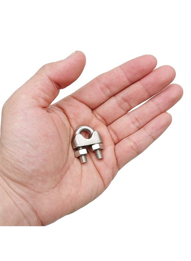 Hulless 1/4 Inch 6mm Wire Rope Clamps Clip 304 Stainless Steel Cable Clip Fastener 12 Pcs - Image 4