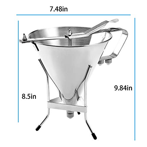 Together-life Stainless Steel Confectionery Funnels with Stand and 3 Nozzles, Commercial Grade Cake Decorating Tool Bakery Use, Precise Dispensing and Filling - Image 5
