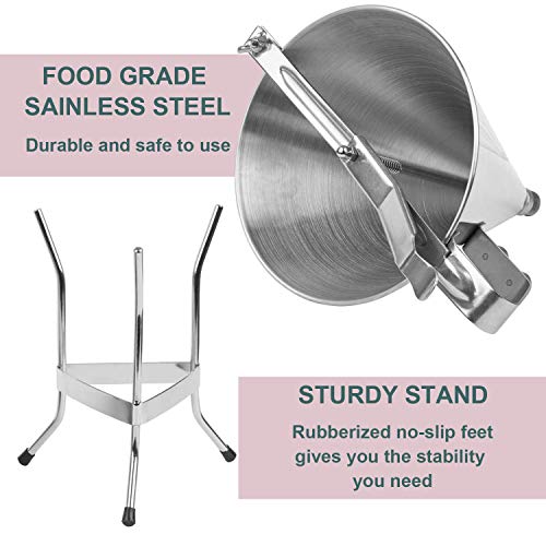 Together-life Stainless Steel Confectionery Funnels with Stand and 3 Nozzles, Commercial Grade Cake Decorating Tool Bakery Use, Precise Dispensing and Filling - Image 4