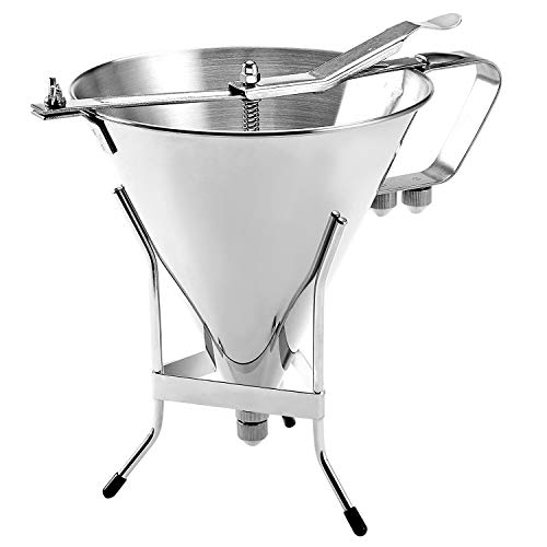 Together-life Stainless Steel Confectionery Funnels with Stand and 3 Nozzles, Commercial Grade Cake Decorating Tool Bakery Use, Precise Dispensing and Filling - Image 1