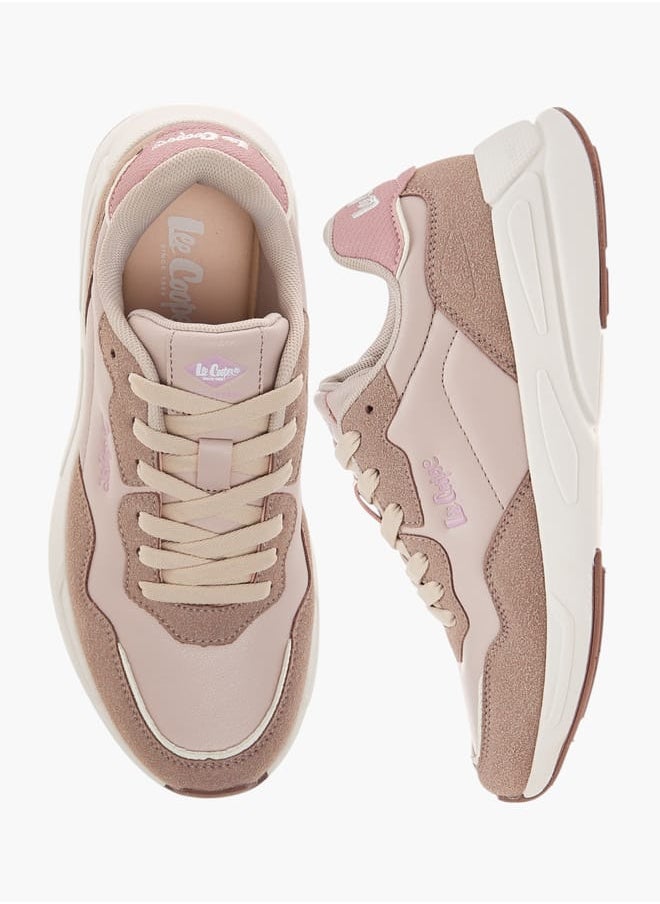 Lee Cooper Women's Panelled Sneakers with Lace-Up Closure  - Image 2