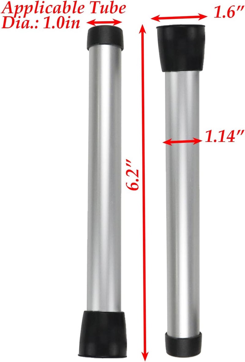 FarBoat 2pcs Rollator Walker Replacement Legs with Anti-Slip Rubber Tips 6.2-Inch Height Fit for 1-Inch Tube Diameter - Image 2