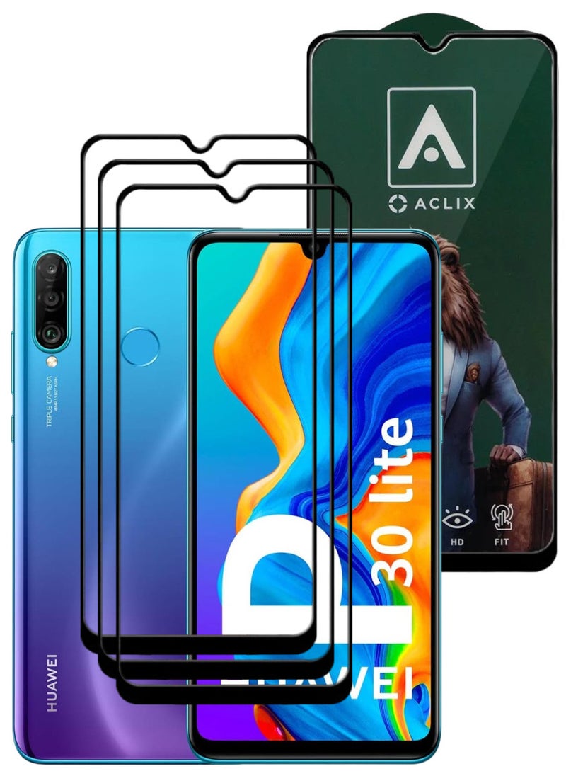 ACLIX 3 Pieces Antistatic ESD Dustproof Premium Quality High Definition Tempered Glass Screen Protector Designed For Huawei P30 lite - Image 1