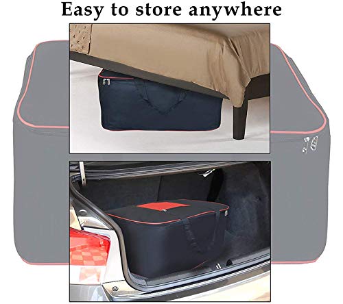 Goodwill Tech 8 Pack Big Storage Bag Nylon Moisture Proof Bag with Zippered Closure for BlanketBed SheetsClothes 57x48x32cmBlack - Image 5