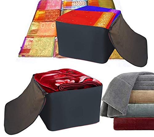 Goodwill Tech 8 Pack Big Storage Bag Nylon Moisture Proof Bag with Zippered Closure for BlanketBed SheetsClothes 57x48x32cmBlack - Image 4